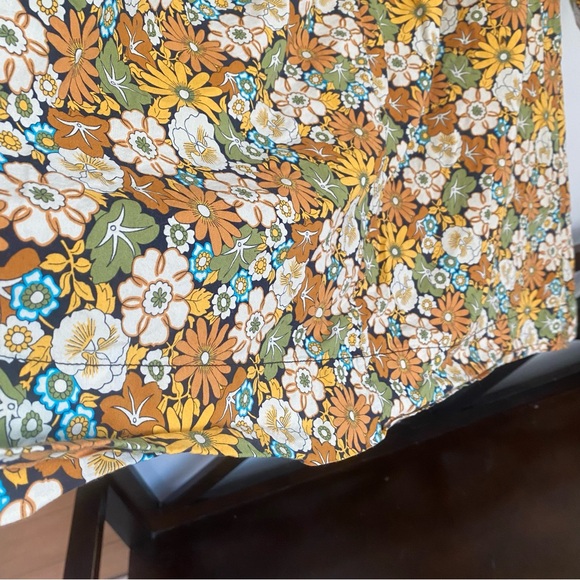 Zara Floral girls Tunic Dress in Yellow and Green size 11-12 70s style - Picture 8 of 8